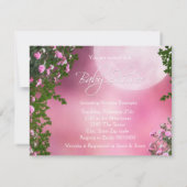 Pink Moon Baby Girl Douche Invitations (Dos)