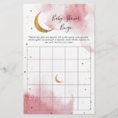 Pink Moon Baby shower Bingo Game (Voorkant)