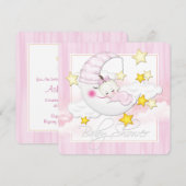 Pink Moon-Baby shower Kaart (Voorkant / Achterkant)
