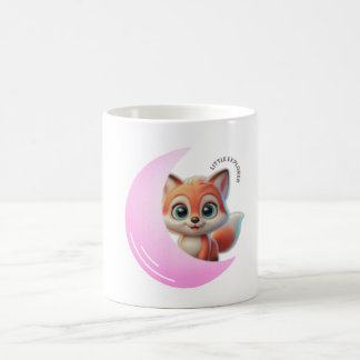 Pink Moon Fox Mug – Cute Kawaii Animal Coffee Cup Koffiemok