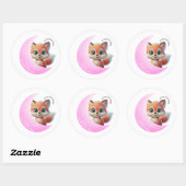 Pink Moon Fox Sticker (Vel)