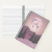 Pink Moon Over Mountains Carnet personnalisable (À l'intérieur)