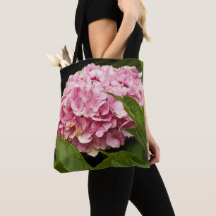 Pink Mophead Hydrangea Floral Tote Bag