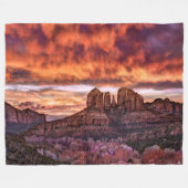 Pink Morning Glory Fleece Deken (Voorkant (Horizontaal))