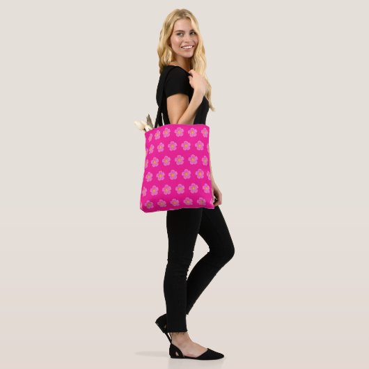 Pink Moss Rose Seamless Pattern Tote Bag (Sur le modèle)