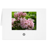 Pink Mountain Laurel Mariage Table Cartes de tente (Dos Horizontal)