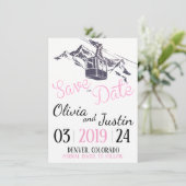 Pink Mountain Save the Date Kaart (Staand voorkant)