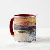PINK MOUNTAINES LAKE ALPINE SUNSET LANDSCAPE MOK (Voorkant links)