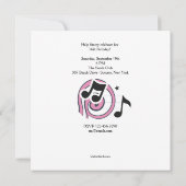 Pink Music Notes Invitation photo (Dos)
