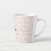 Pink Music Notes Sheet Latte Mok (Rechts)