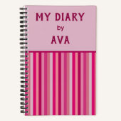 Pink My Diary by Me Stried Journal (Recto)