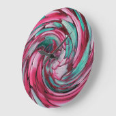 Pink N Teal Dolphin vs Eagle Abstract Wall Clock Grote Klok (Hoek)