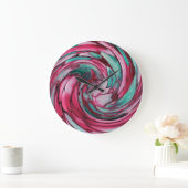 Pink N Teal Dolphin vs Eagle Abstract Wall Clock Grote Klok (Huis)