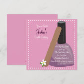 Pink Nail Poolse Birthday Invite Kaart (Voorkant / Achterkant)