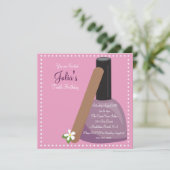 Pink Nail Poolse Birthday Invite Kaart (Staand voorkant)