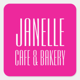 Pink Name Sticker, persoonlijk en zakelijk Vierkante Sticker
