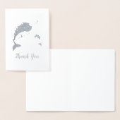 Pink Narwhal Baby shower Folie Kaarten (Display)