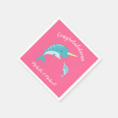Pink Narwhal Baby shower Servet (Hoek)
