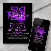 Pink Neon 31ème anniversaire Invitation