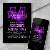 Pink Neon 44e anniversaire Invitation