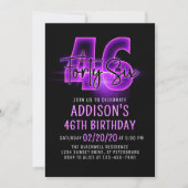 Pink Neon 46e anniversaire Invitation (Devant)
