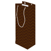Pink Neon Brown Coll.-CHEVRON 02-WINE GIFT BAG Wijn Cadeautas (Achterkant Gekanteld)