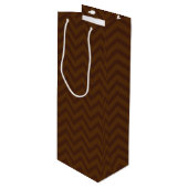 Pink Neon Brown Coll.-CHEVRON 02-WINE GIFT BAG Wijn Cadeautas (Voorkant Gekanteld)