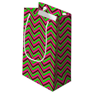 Pink Neon Brown Coll.-CHEVRON 03-GIFT BAG’ s Klein Cadeauzakje
