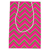 Pink Neon Brown Coll.-CHEVRON 04-GIFT BAG m Medium Cadeauzakje (Achterkant)