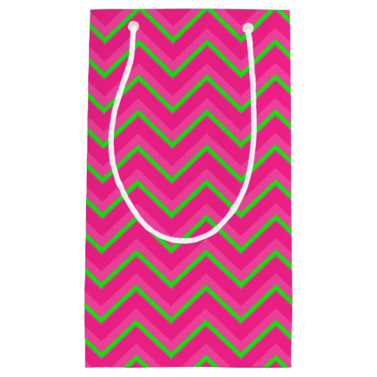 Pink Neon Brown Coll.-CHEVRON 04-GIFT BAG’ s Klein Cadeauzakje (Voorkant)