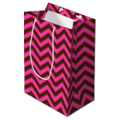 Pink Neon Brown Coll.-CHEVRON 06-GIFT BAG m Medium Cadeauzakje (Voorkant Gekanteld)