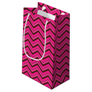 Pink-Neon-Brown Coll.-CHEVRON 09-GIFT BAG s Klein Cadeauzakje