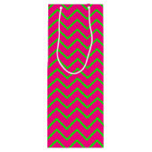 Pink-Neon-Brown Coll.-CHEVRON 14-WINE GIFT BAG Wijn Cadeautas (Achterkant)