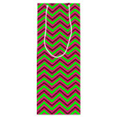 Pink-Neon-Brown Coll.-CHEVRON 16-WINE GIFT BAG Wijn Cadeautas (Achterkant)