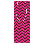 Pink-Neon-Brown Coll.-CHEVRON 18-WINE GIFT BAG Wijn Cadeautas (Achterkant)