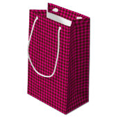 Pink-Neon-Brown Coll.-GINGHAM 01-GIFT BAG s Klein Cadeauzakje (Achterkant Gekanteld)