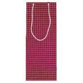 Pink-Neon-Brown Coll.-GINGHAM 03-WINE GIFT BAG Wijn Cadeautas (Achterkant)
