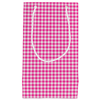 Pink-Neon-Brown Coll.-GINGHAM 04-GIFT BAG s Klein Cadeauzakje