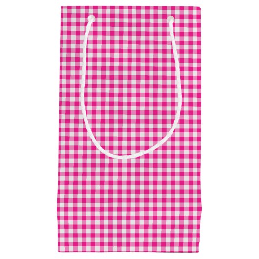Pink-Neon-Brown Coll.-GINGHAM 04-GIFT BAG s Klein Cadeauzakje (Voorkant)