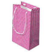 Pink-Neon-Brown Coll.-GINGHAM 04-GIFT BAG s Klein Cadeauzakje (Achterkant Gekanteld)