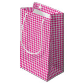 Pink-Neon-Brown Coll.-GINGHAM 04-GIFT BAG s Klein Cadeauzakje (Voorkant Gekanteld)