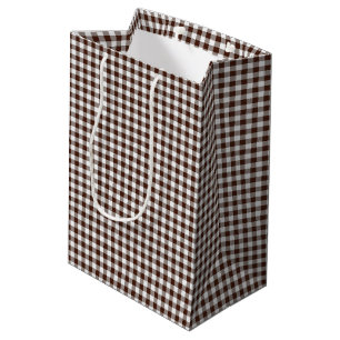 Pink-Neon-Brown Coll.-GINGHAM 05-GIFT BAG m Medium Cadeauzakje
