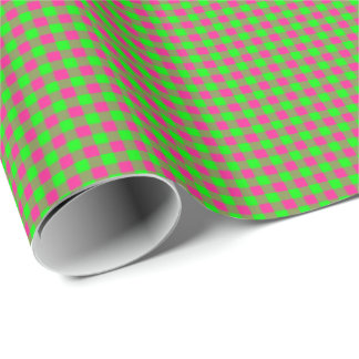 Pink-Neon-Brown-Coll-GINGHAM-06-GIFT WRAP PAPER Cadeaupapier
