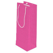 Pink-Neon-Brown Coll.-GINGHAM 08-WINE GIFT BAG Wijn Cadeautas (Achterkant Gekanteld)