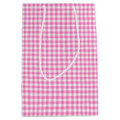 Pink-Neon-Brown Coll.-GINGHAM 09-GIFT BAG m Medium Cadeauzakje (Voorkant)