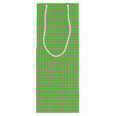 Pink-Neon-Brown Coll.-GINGHAM 10-WINE GIFT BAG Wijn Cadeautas (Achterkant)