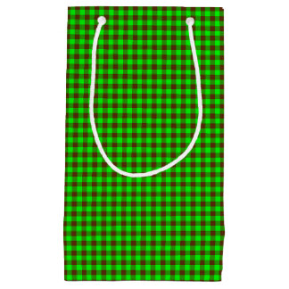 Pink-Neon-Brown Coll.-GINGHAM 11-GIFT BAG s Klein Cadeauzakje