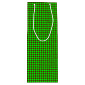 Pink-Neon-Brown Coll.-GINGHAM 11-WINE GIFT BAG Wijn Cadeautas (Voorkant)