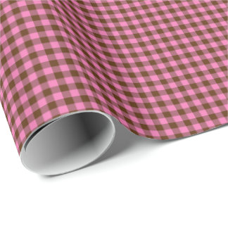 Pink-Neon-Brown-Coll-GINGHAM-12-GIFT WRAP PAPER Cadeaupapier