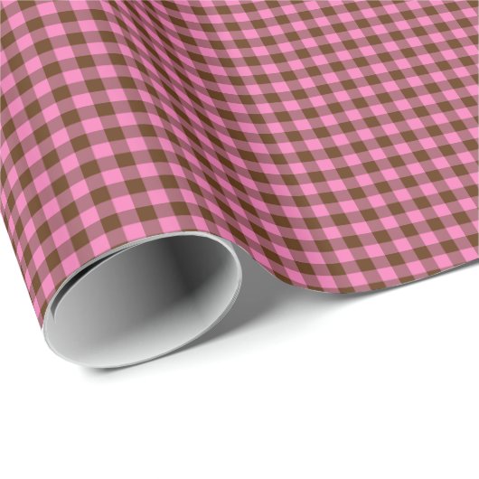 Pink-Neon-Brown-Coll-GINGHAM-12-GIFT WRAP PAPER Cadeaupapier (Rol Hoek)